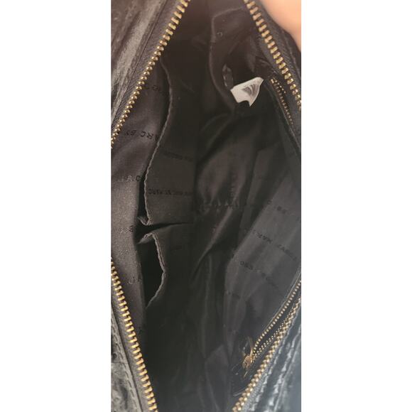 New Marc Jacobs Shoulder Bag Ostrich Black 2Way Crossbody - Picture 7 of 7